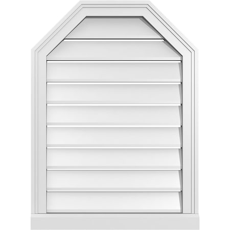 Ekena Millwork Octagonal Top Surface Mount PVC Gable Vent w/ 2"W x 2"P Brickmould Sill Frame, 22"W x 30"H GVPOT22X3003SF
